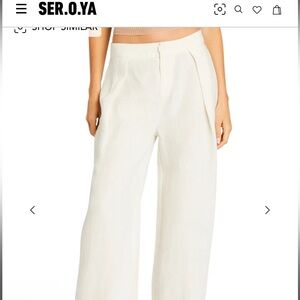 Ser.o.ya Cream linen Wide Leg Pants